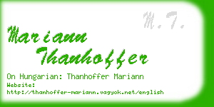 mariann thanhoffer business card